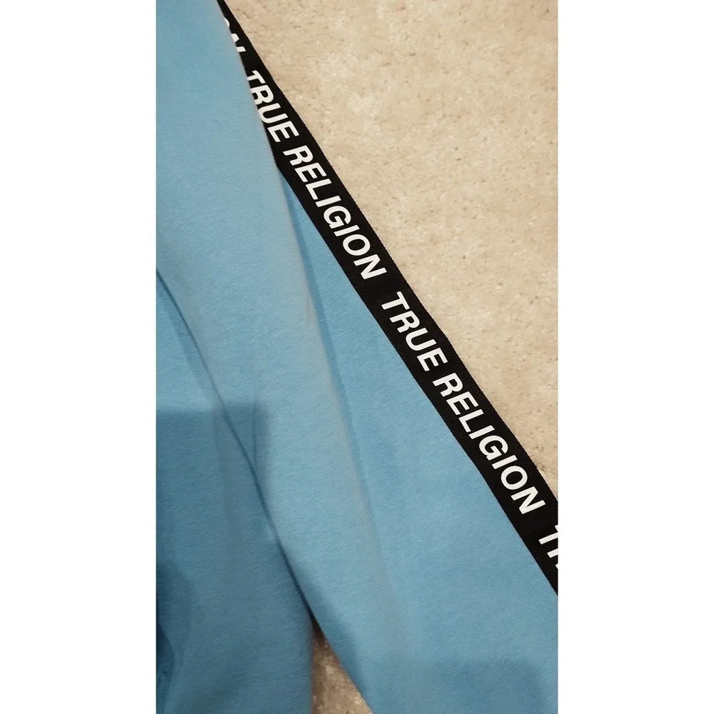 True‎ Religion Silicone Tape Hoodie Tape PO Cornflower Blue XL New w/ Tags